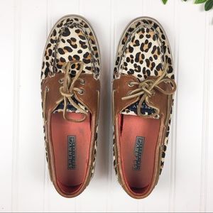 Sperry Top-Sider Leopard Print Calf Hair Boat Shoe